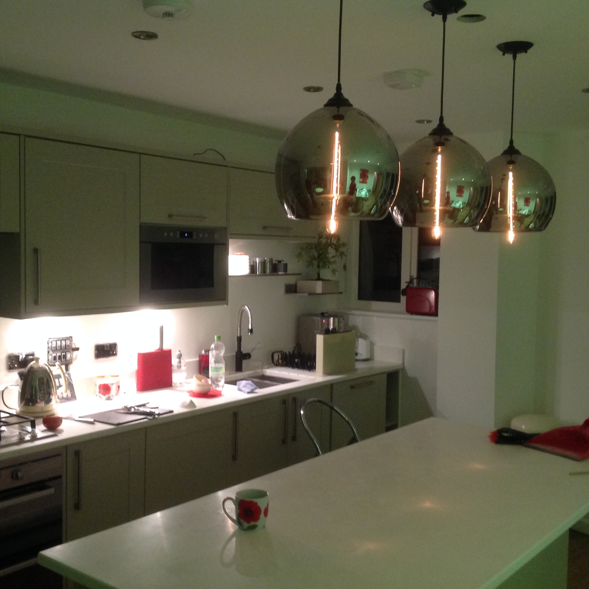 Pendent Lights in Kitchen